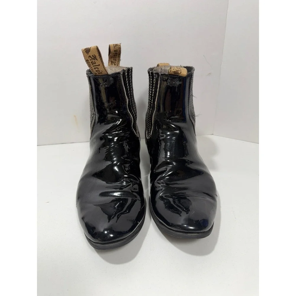 Falcon Bota y Botin Black Patent Leather Chelsea Boots Made Mexico‎ rodeo boots